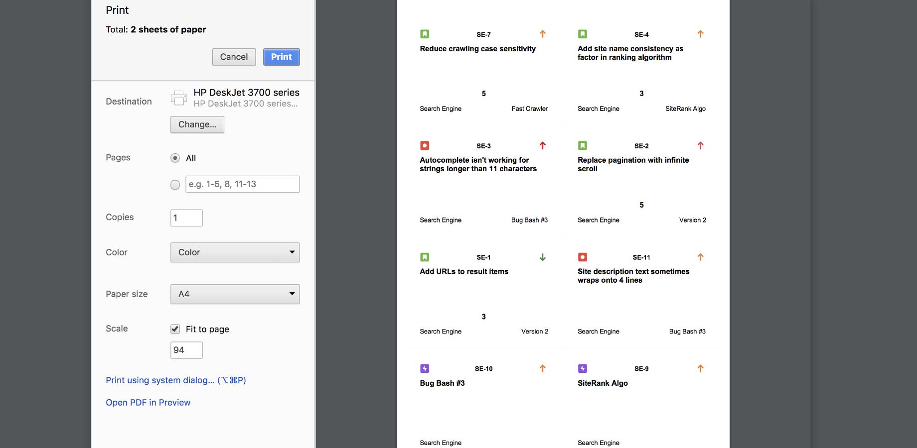 From Jira to A4 with just a few clicks.